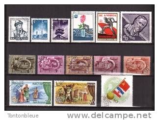 Lot De 14 Timbres Sur Divers Themes - Chasse - Travail - Théatres - Etc... - Abarten Und Kuriositäten