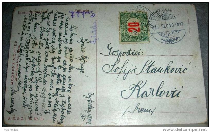 Austria-Hungary Monarchy,Postage Due,Porto Stamp,Art,Painting,Ernst Hausmann,Mother And Child,vintage Postcard - Taxe