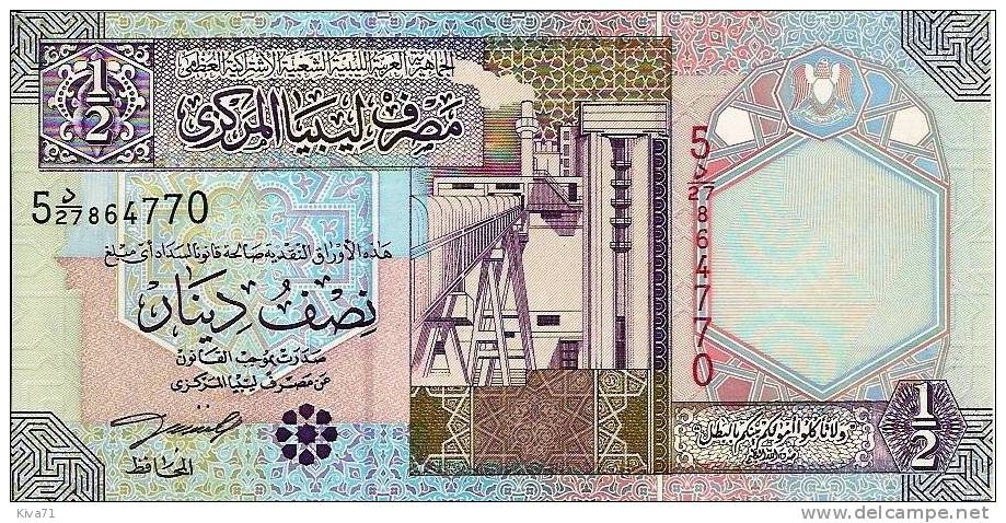 ***nouveaux***  1/2 Dinar  "LIBYE"  2002  UNC  Bc 64 - Libya