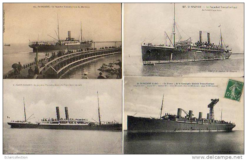 PAQUEBOTS ...St Nazaire...Dont Le Versailles..La Martinique  4 CP - Steamers