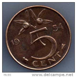 Pays-Bas 5 Cents 1954 Ttb - 1948-1980: Juliana