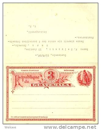 GU041 /  GUATEMALA - Ascher 5 Doppelkarte Mit Nationalvogel 1896 - Guatemala