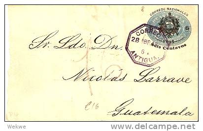 GU056 / GUATEMALA -  Überdruck Von 1895 + Neue Wertangabe - Guatemala