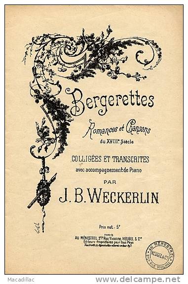 BERGERETTES - 20 Romances Et Chansons Du XVIIIe Siècle - Gesang (solo)