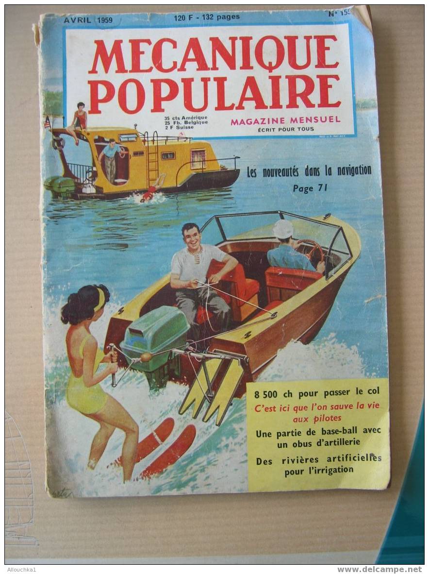 1959 MECANIQUE POPULAIRE  NAVIGATION/ UNION PACIFIC TRAIN/VOITURES/AVION /MAISON  ETC;;;; - Autres & Non Classés