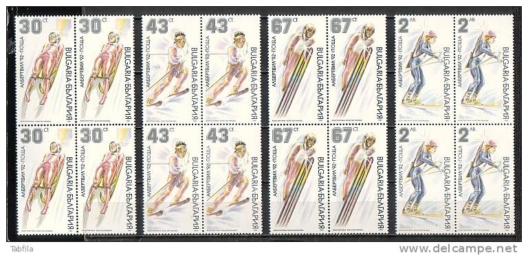 BULGARIA / BULGARIE - 1991 - Jeux Olimpiques Hivers - Albertville - 1992 - Bl.du 4** - Unused Stamps