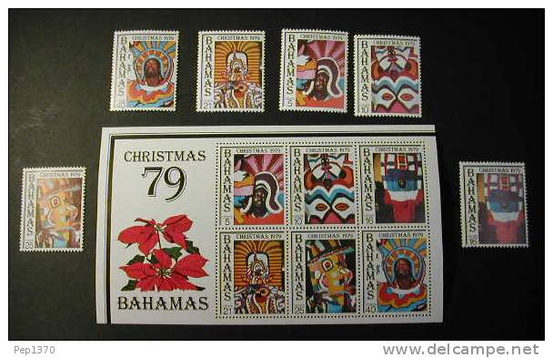 BAHAMAS 1979 NAVIDAD - NOEL - CHRISTMAS - YVERT 446/451 & BLOCK 29 - Bahamas (1973-...)