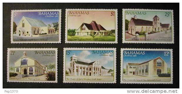 BAHAMAS 1982 NAVIDAD - NOEL - CHRISTMAS - IGLESIAS - CHURCHES - YVERT 522/527 - Bahamas (1973-...)