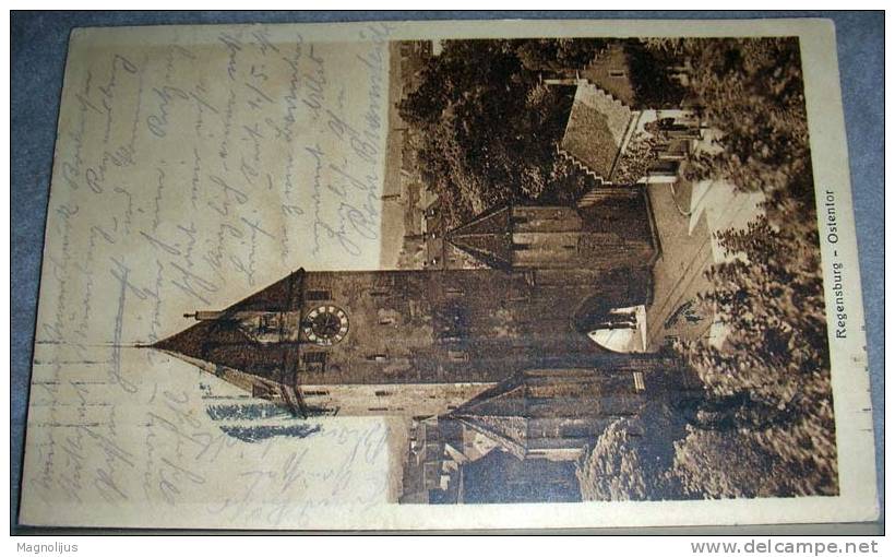 Germany,Reich,Regensburg,East Tower,City Gate,Ostentor,Philately,vintage Postcard - Regensburg