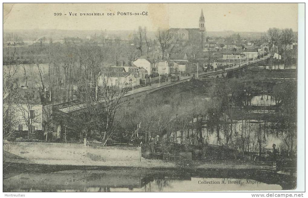 LES PONTS DE CE, Vue Générale, Non Timbrée, écrite, En 1915, Taches Centre Haut, Voir Scan - Les Ponts De Ce