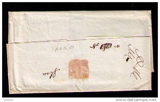 Portugal Préphilatélie ELVAS Ligth Black Front Cover Sent LISBOA Port 50r Writting Ligth Black. Answered 19/3/1831 Gc466 - ...-1853 Préphilatélie