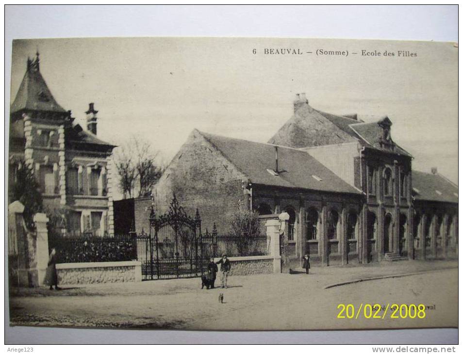 Beauval (somme) Ecole Des Filles - Beauval