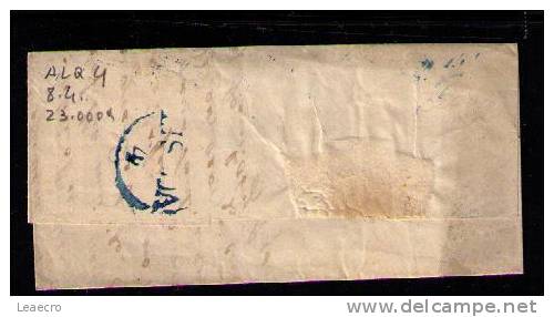 Portugal Préphilatélie ALENQUE Blue Cancellation On Cover Dated ALENQUER Port 20r. Blue Cancelled Gc467 - ...-1853 Préphilatélie