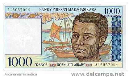 MADAGASCAR  1.000 FRANCOS=200 ARIARY  1994  KM#76  PLANCHA/UNC   DL-3317 - Madagascar