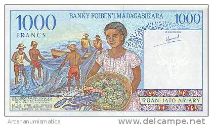 MADAGASCAR  1.000 FRANCOS=200 ARIARY  1994  KM#76  PLANCHA/UNC   DL-3317 - Madagascar