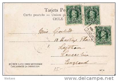 Chi030/ CHILE -  AK Iquique Calle Tatapacá , Geschäfte, Mit Columbus-Frankatur 1903 - Chile