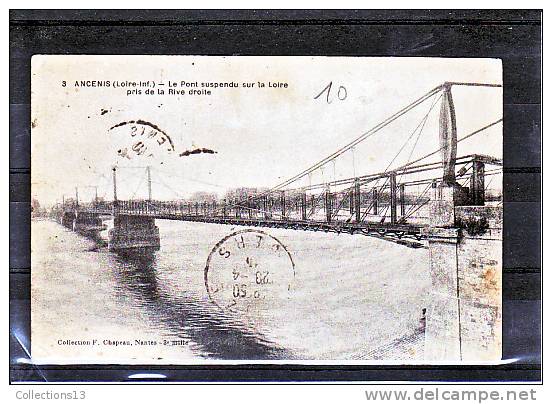 LOIRE ATLANTIQUE - Ancenis - Le Pont Suspendu Sur La Loire Pris De La Rive Droite - Ancenis