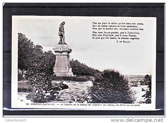 LOIRE ATLANTIQUE - Ancenis - Le Square Et La Statue De Joachim Du Bellay, Au Bord De La Loire - Ancenis