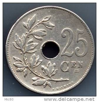 Belgique 25 Centimes 1908 Légende Flamande Tb+ - 25 Centimes