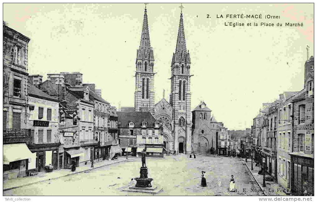LA FERTE-MACE - L'Eglise Et La Place Du Marché - La Ferte Mace