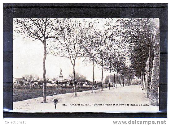 LOIRE ATLANTIQUE - Ancenis - L'Avenue Joubert Et La Statue De Joachim Du Bellay - Ancenis