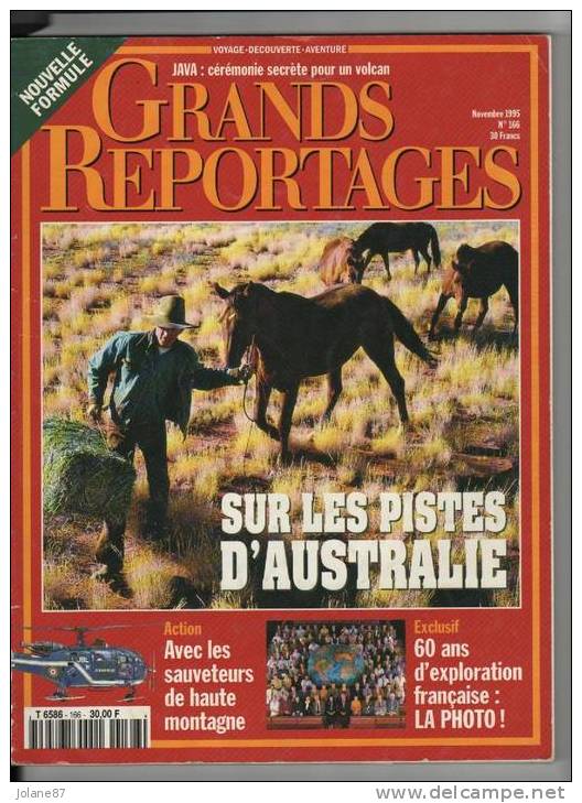 GRANDS REPORTAGES N° 156 NOVEMBRE 1995,JAVA, AUSTRALIE - Geografia