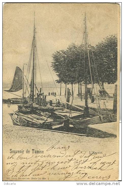 Souvenir De Tamise - L'Escaut - Binnenscheepvaart - Nels Serie 70 N° 1 - Temse