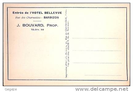 77 BARBIZON Hotel BELLEVUE Carte Privée Animée Voiture En Gros Plan - Barbizon