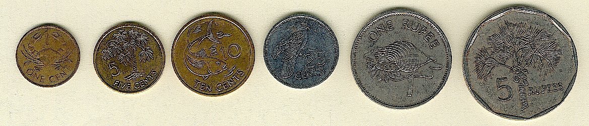 Seychelles: 6 Monedas, 6 Valores - Usadas II - Seychelles
