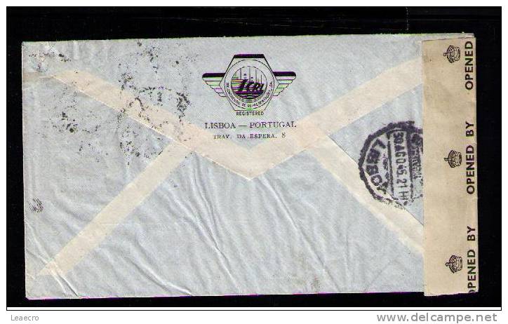 Portugal OAT (Onward Air Transmission) Cancel Type III  Circulated Censor Cover Air Mail LISBOA 1945 To SWEDEN  Gc470 - Cartas & Documentos