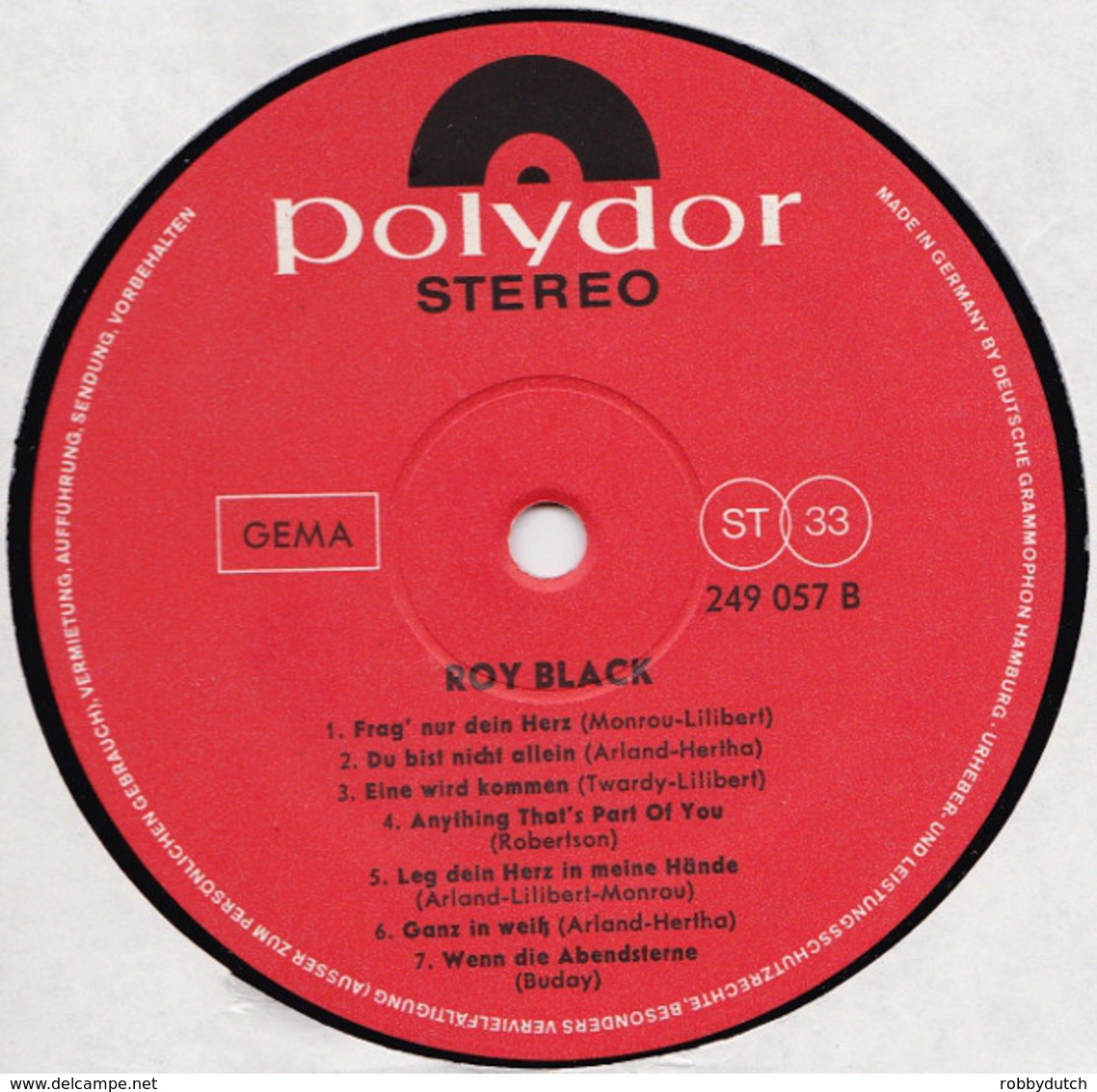 * LP * ROY BLACK - SAME (Germany 1966 Ex-!!!) - Ediciones De Colección