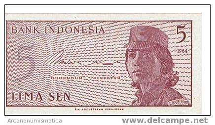 INDONESIA,5 SEN 1964 K91 SC  DL-3438 - Indonésie