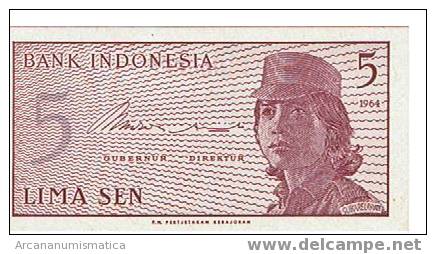 INDONESIA,5 SEN 1964 K91 SC  DL-3439 - Indonesië