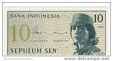 INDONESIA,10 SEN 1964 K92 SC  DL-3449 - Indonésie