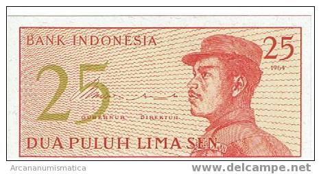 INDONESIA,25 SEN 1964 K93 SC  DL-3460 - Indonésie