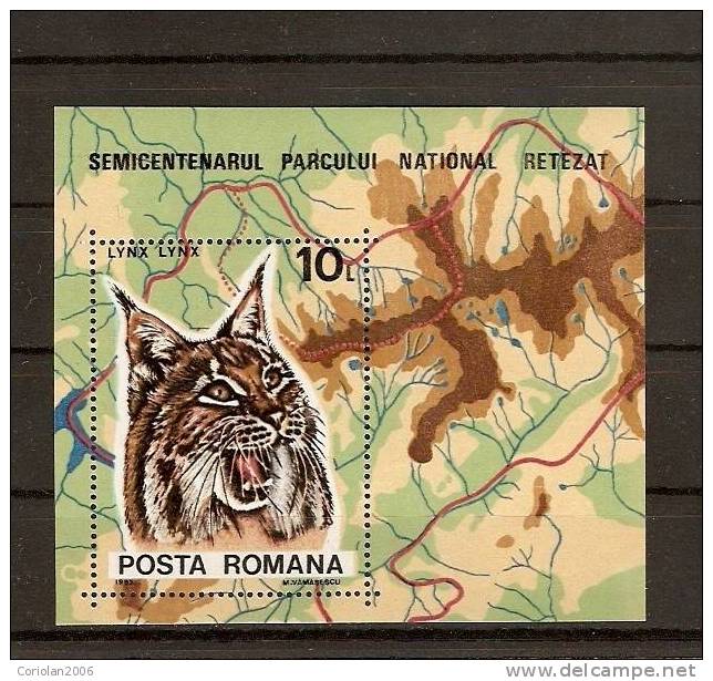 Romania 1985 MNH / 50 Years Retezat Park / MS - Unused Stamps