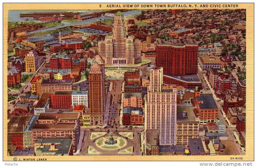 Buffalo NY - Vue Aérienne Civic Center Vers 1950 - Neuve Mint Impeccable - Buffalo
