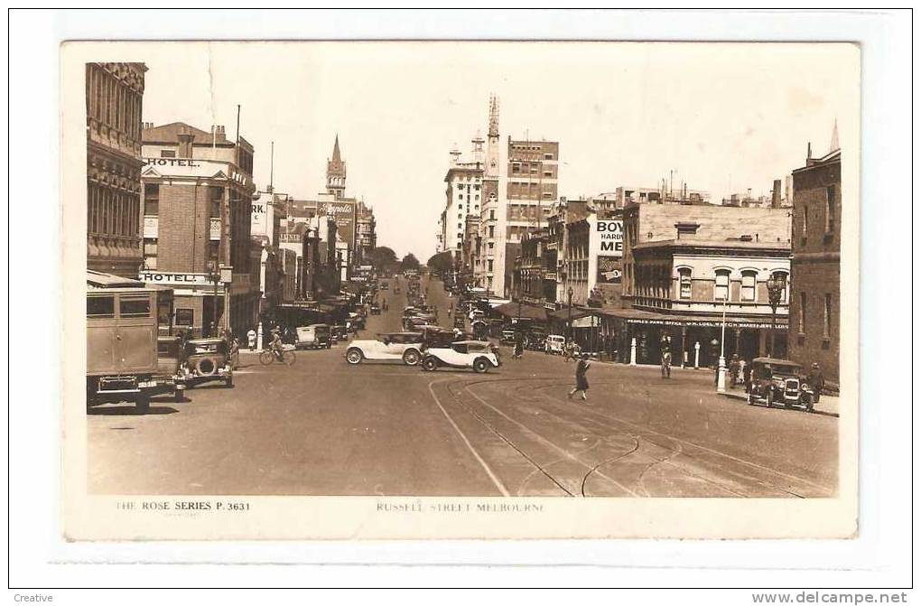 RUSSEL STREET (Oldtimers)    1928 MELBOURNE  (small Damage-stamp Removed See Scan) - Autres & Non Classés