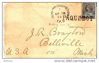 IRL065 / TPO Dublin-Queenstown 1901, Paquebot Hosking 385 B - Cartas & Documentos