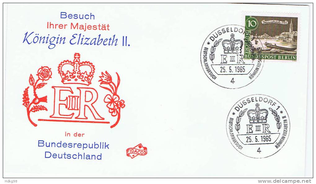 D Berlin 1962 Mi 219 Besuch Der Königin Elisabeth II. 1965 - Brieven En Documenten