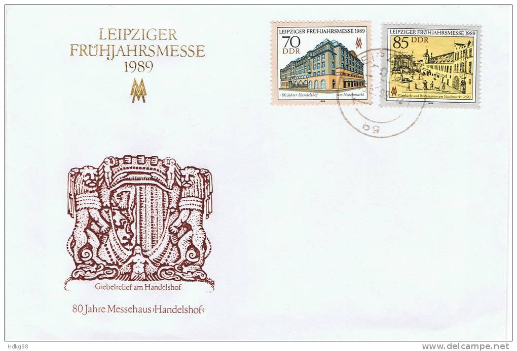 D DDR 1989 Mi 3235-36 FDC Leipziger Frühjahrsmesse - Briefe U. Dokumente