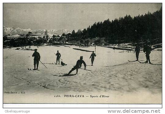 20 2 B PEIRA CAVA SPORT D HIVER  N ° 1266  ED CAUVIN BELLE  ANIMATION TOP - Lucéram