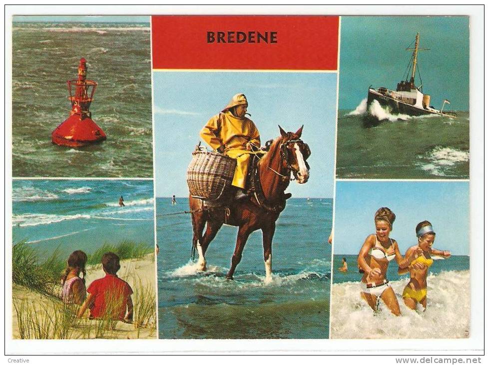 PANORAMA(garnaalvisser) BREDENE 1971 (mooie Postzegel & Afstempeling Oostende) - Bredene