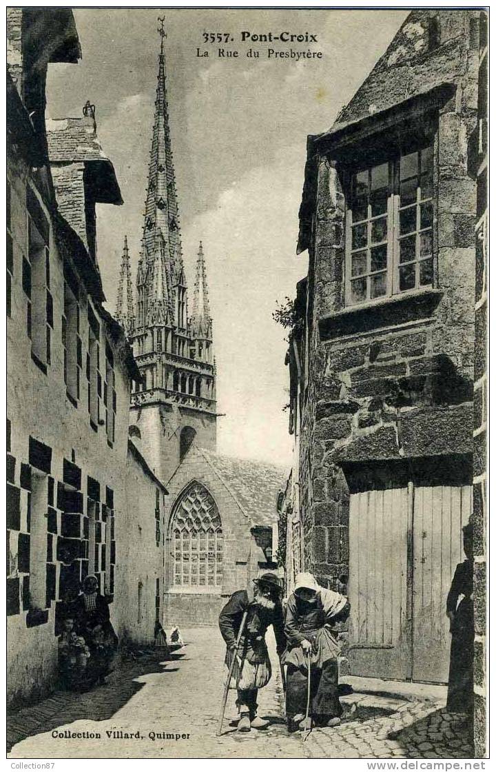 29 - FINISTERE - PONT CROIX - LA RUE Du PRESBYTERE - COUPLE De VIEUX - Pont-Croix