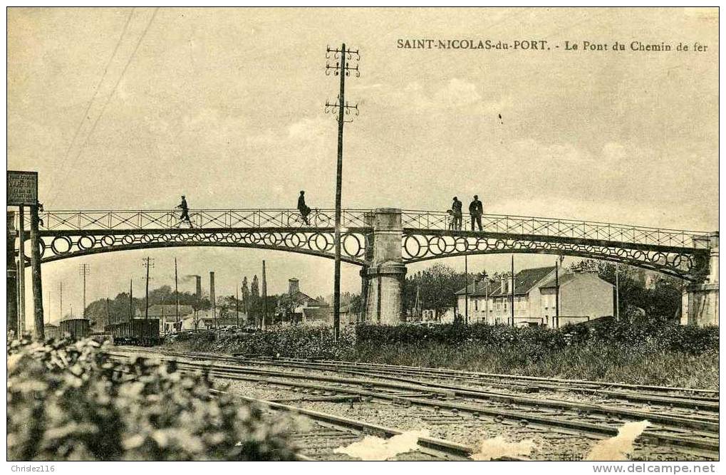 54 ST NICOLAS DU PORT Pont De Chemin De Fer  Joli Plan Animé   1918 - Saint Nicolas De Port