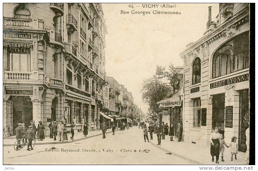 VICHY CREDIT LYONNAIS ET SOCIETE GENERALE RUE GEORGES CLEMENCEAU REF 5341 - Banks