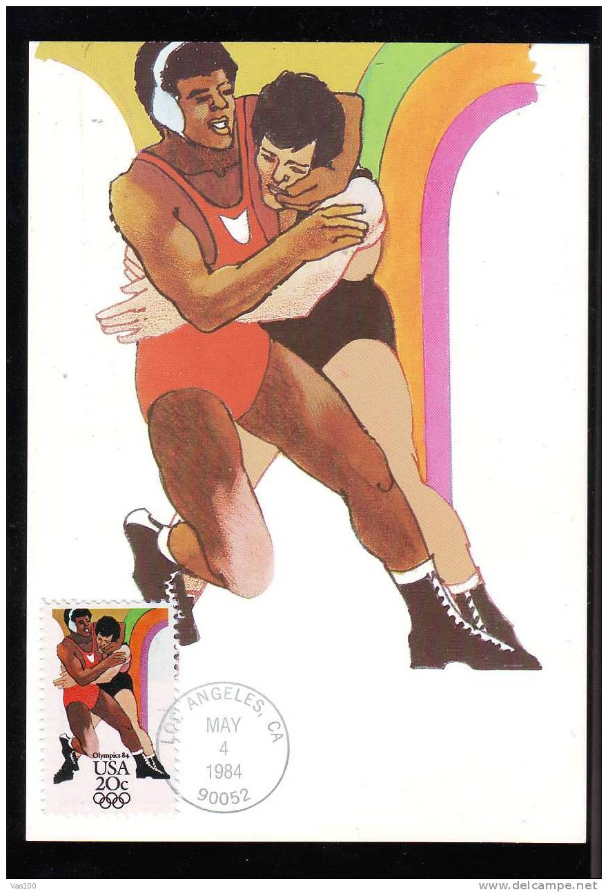 UNITED STATES 1983 Very Rare Maximum Card With Lutte Martiaux OLYMPIC GAMES 1984. - Summer 1984: Los Angeles