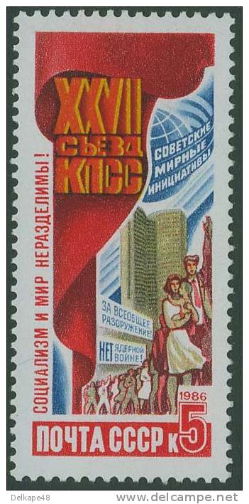 Soviet Unie CCCP Russia 1986 Mi 5668 Yv 5366 ** Socialism And Peace Are Inseparable - 27th Party Congress KPSU - Ongebruikt