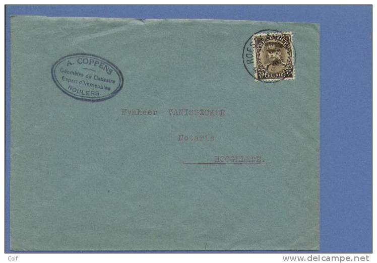 341 Op Brief Met Cirkelstempel ROESELARE - 1931-1934 Kepi