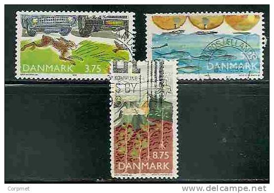 DENMARK -  PROTECTION DE LA NATURE - Yvert # 1035/7 - SOME TRIMMED PERFORATIONS  - USED Set - Usado